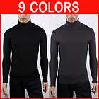 MEN cotton TIGHT turtle neck LONG SLEEVE BASE T SHIRTS CASUAL SLIM FIT
