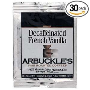 Arbuckles Fine Roasted Coffee, Decaf French Vanilla, Ground, 1.3 
