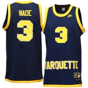  Nike Marquette Golden Eagles #3 Dwyane Wade Navy Blue 