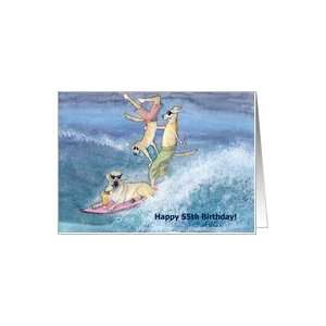   greeting card, birthday card, 55, fifty five, dog, Card Toys & Games