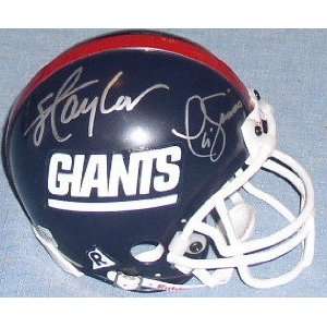  Phil Simms/Lawrence Taylor Autographed Giants Mini Helmet 