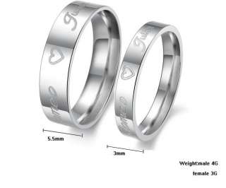 New Titanium Steel His & Her Promise Rings Couple Wedding Bands Many 