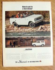 1965 Scout by International Harvester Ad Fishing Theme  