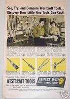 1951 WESTERN AUTO STORES/WESTCRAFT TOOLS ADVERTISEMENT  