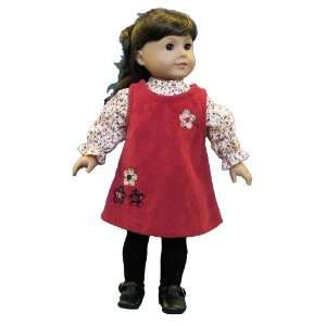    Corduroy Jumper with Floral Blouse for 18 Inch Dolls Toys & Games