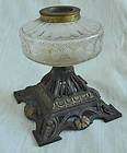 antique cast iron fancy oil lamp eiffel tower leg ornate