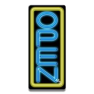   Neon Open Sign   Yellow Border & Blue Letters