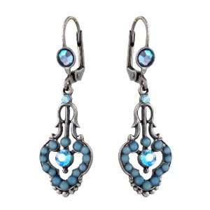   Earrings with Blue Swarovski Crystals   Handmade in Israel Michal