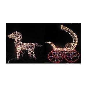   LIGHTED HORSE & CARRIAGE CHRISTMAS OUTDOOR DECORATION