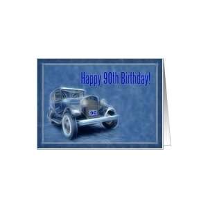   Happy 90th Birthday card, old vintage classic car Card Toys & Games