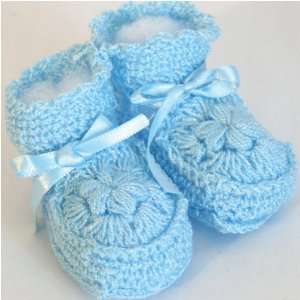  Baby Booties Crocheted Boy 