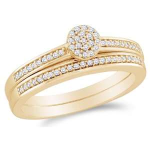  Size 13   10K Yellow Gold Diamond Ladies Bridal Engagement 