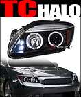 BLK DRL LED DUAL HALO RIMS PROJECTOR HEAD LIGHTS LAMPS SIGNAL 2004 