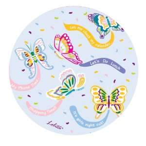 Lolita Melamine Social Butterfly 4 Inch Coasters, Set of 4 