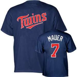  Joe Mauer Minnesota Twins Navy Name and Number T Shirt by 