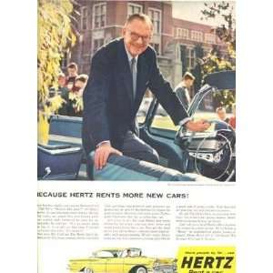  Bennett Cerf HERTZ Full Page Magazine Ad 1950s 
