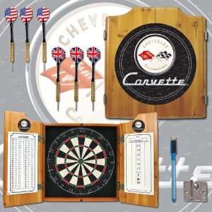  Corvette C1 Dart Board Cabinet Includes Bristle Board and 