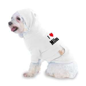   Heart Miles Hooded T Shirt for Dog or Cat LARGE   WHITE