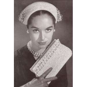 Vintage Crochet PATTERN to make   1950s Hat Evening Bag Clutch. NOT a 