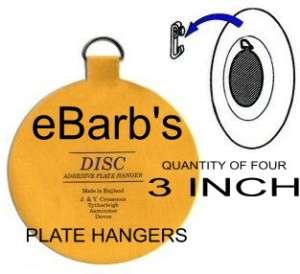 Four 3 Inch Invisible English Plate Hanger Discs EBARB  