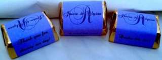 300 PURPLE MONOGRAM WEDDING CANDY chocolate wrappers/stickers/labels 