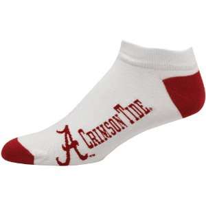  NCAA Alabama Crimson Tide White Logo & Name Ankle Socks 