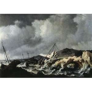   painting name Shipwreck, by Peeters Bonaventura Il Vecchio Home