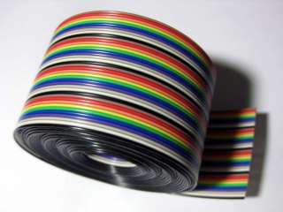 NEW 40 WAY Flat Color Rainbow Ribbon Cable (per Meter)  