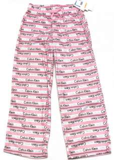 CALVIN KLEIN Girls Pink/White Stripe Pajama Pants NWT  