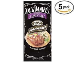 Jack Daniels EZ Marinader, Honey Teriyaki, 12 Ounce Bags (Pack of 5 