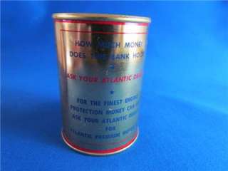 Vintage Atlantic Motor Oil Metal Mini Bank  