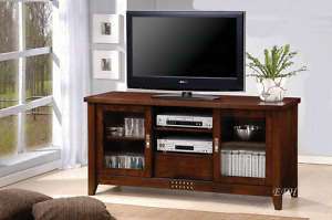 NEW CONTEMPORARY WALNUT WOOD TV STAND CONSOLE CABINET  