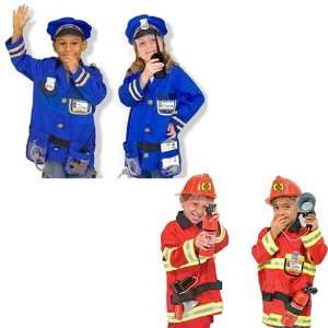   Doug Fire Chief and Police Officer Costume Role Play Set Toys & Games