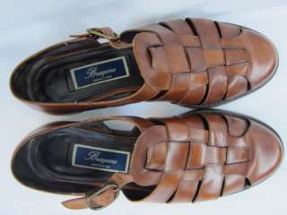 COLE HAAN BRAGANO FISHERMAN MENS BROWN SANDALS SHOES ITALY SIZE 9 1/2 
