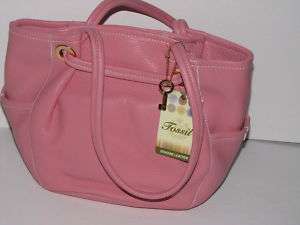 NEW Ladies FOSSIL Pink Leather Madison Shopper Handbag  