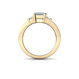 Emerald Cut 14K Yellow Gold Aquamarine Ring  Jewels For Me Jewelry 