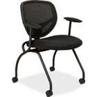   by Hon VL301 Mobile Nesting Guest Chairs with Arms, Black, Set of 2