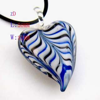 G3243 Vogue Stripes Heart Murano Glass Pendant Necklace  