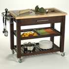 Chris & Chris Pro Chef Kitchen Work Station with Wood Legs and Granite 