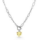 Bling Jewelry Sterling Silver Figaro Chain Diamond CZ Drop Toggle 