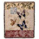 CC Home Furnishings Floral Butterfly Tapestry Afghan Throw Blanket 50 
