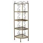  Corner Bakers Rack   Metal Finish Sand, Option Without Brass Tips