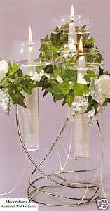 Wedding Triple Glass/Metal candle holder set  