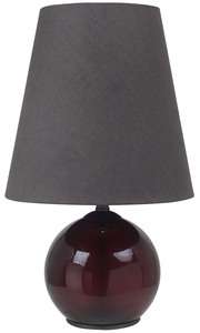 NEW Bronze TABLE LAMP Copper GLASS Charcoal Linen Shade  