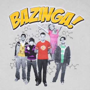 Big Bang Theory Bazinga Red Juniors Graphic Tee Shirt  Clothing 