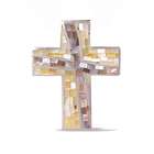 Clevereve CleverSilvers Yellow/Brown Mother Of Pearl Mosaic Cross 