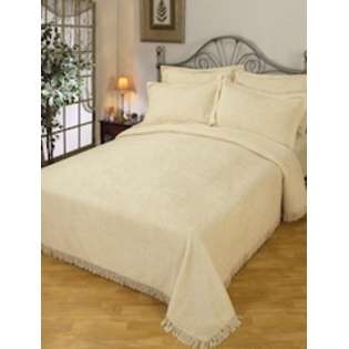 Plush Chenille Queen Bedspread with Fringe Border 