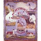 Simply Home Lighthouses of Maine Tapestry Throw Blanket 50 x 60