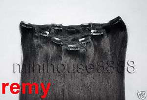20x34 REMY HUMAN HAIR CLIP IN EXTENSION #01,8pc&100g  