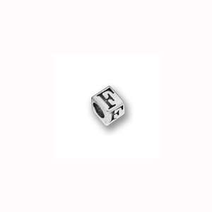  Charm Factory Pewter 4 1/2mm Alphabet Letter F Bead Arts 